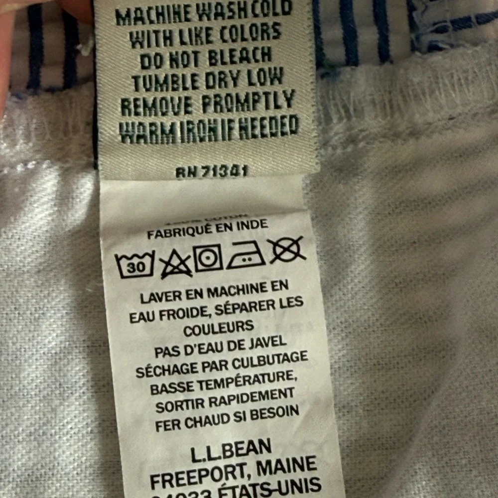 L.L Bean Seersucker patchwork Bermuda shorts. Favorite Fit